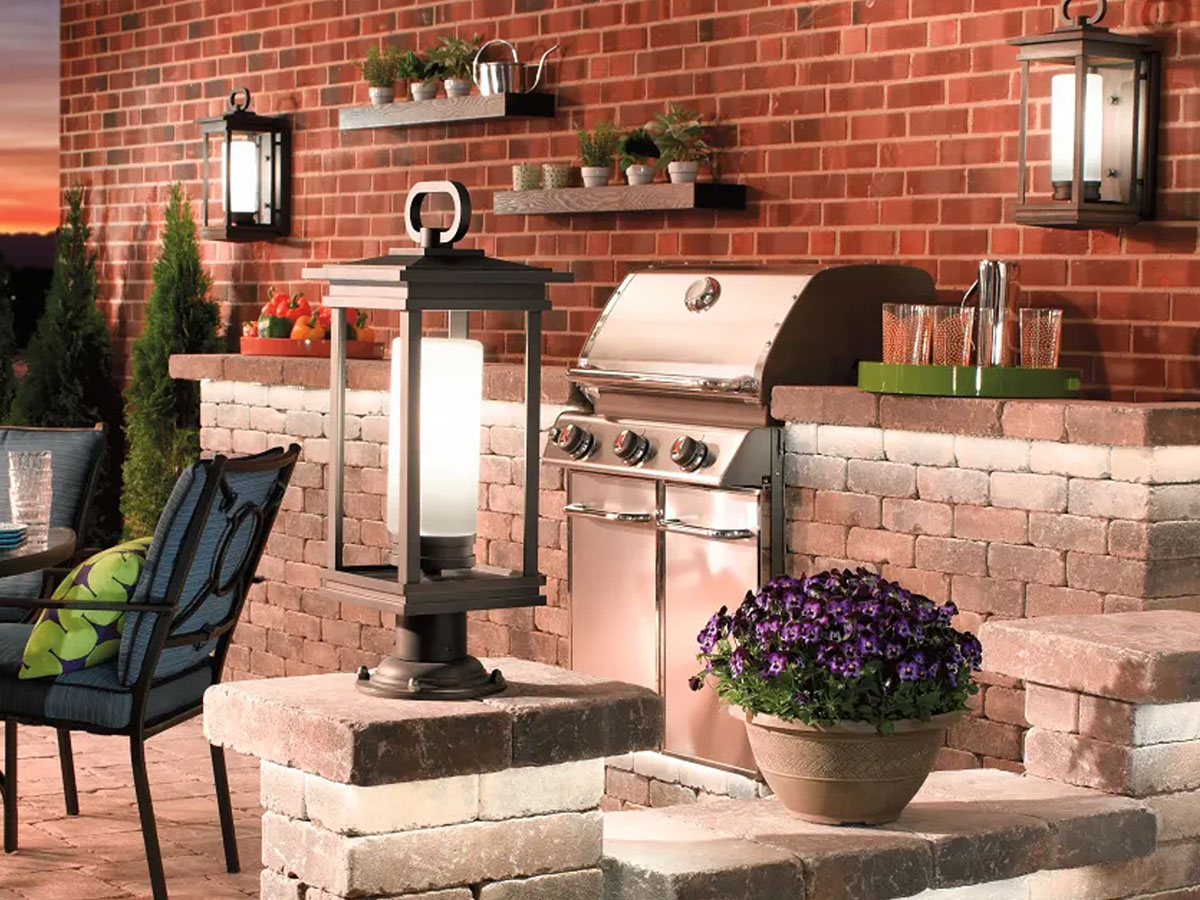 well lit outdoor living area