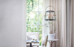 Two metal pendant in hallway