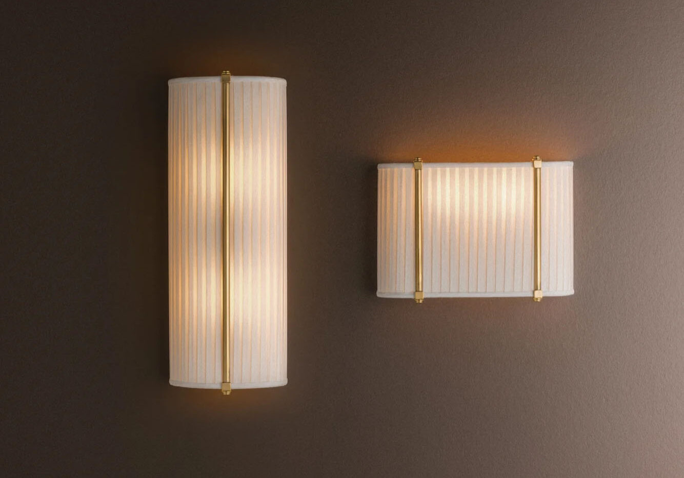 Pair of handcrafted minimalist white rectangular wall sconces providing soft ambient light.
